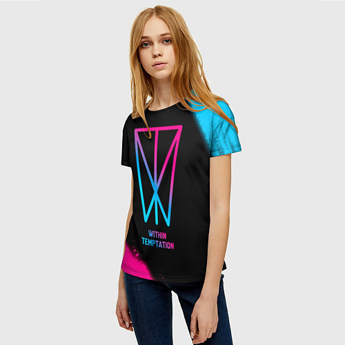 Женская футболка Within Temptation - neon gradient / 3D-принт – фото 3