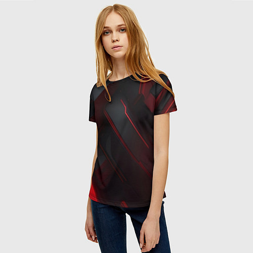 Женская футболка Красная бесконечность / 3D-принт – фото 3