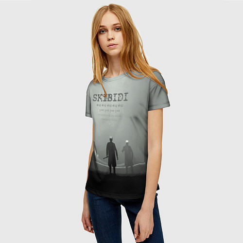 Женская футболка Skibisi toilet Camera men / 3D-принт – фото 3