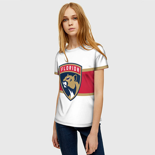 Женская футболка Florida panthers - uniform - hockey / 3D-принт – фото 3