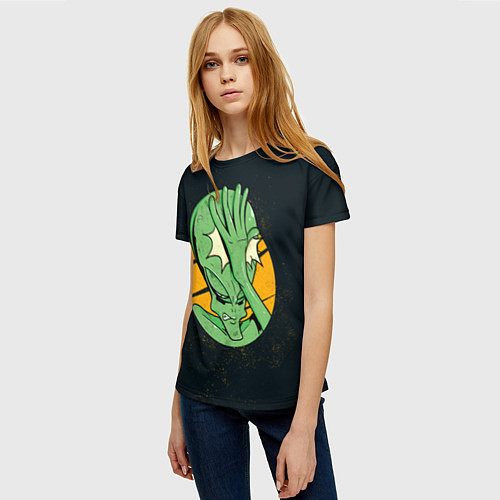 Женская футболка Alien facepalm / 3D-принт – фото 3