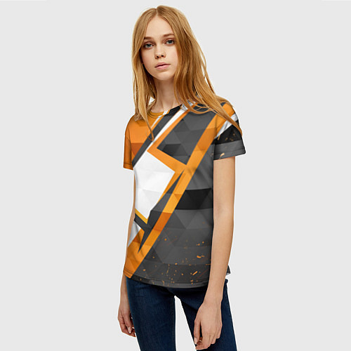 Женская футболка Абстрактный полигональный узор Asiimov / 3D-принт – фото 3
