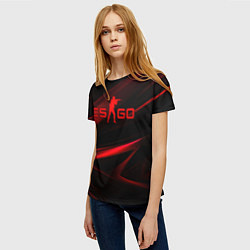 Футболка женская CSGO red black logo, цвет: 3D-принт — фото 2