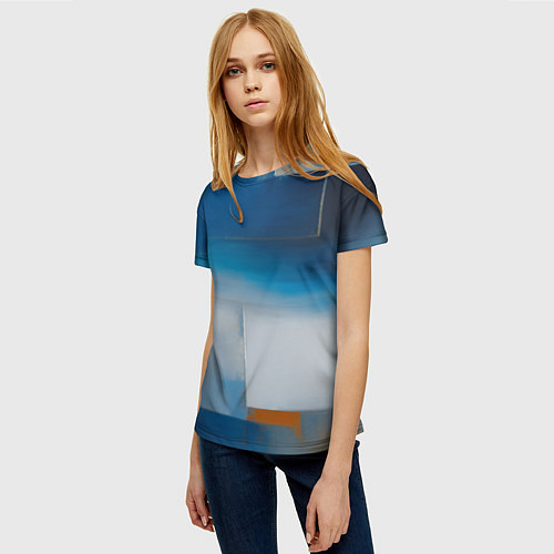 Женская футболка Синяя палитра / 3D-принт – фото 3