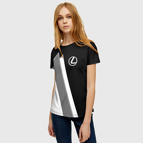 Женская футболка Лексус - спортивный серый / 3D-принт – фото 3