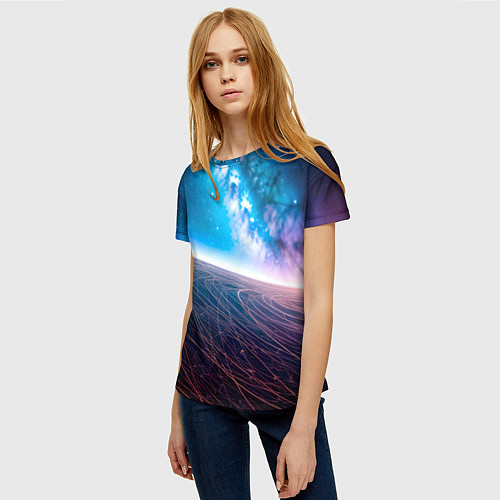 Женская футболка Удивительный млечный путь / 3D-принт – фото 3