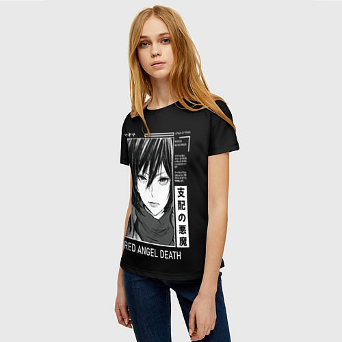 Женская футболка Микаса модель - Атака титанов / 3D-принт – фото 3