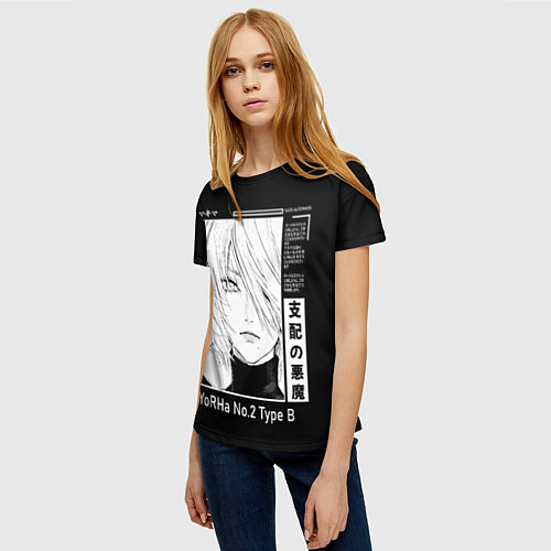 Женская футболка Прекрасная 2B - Nier automata / 3D-принт – фото 3