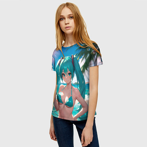 Женская футболка Хацуне Мику / 3D-принт – фото 3