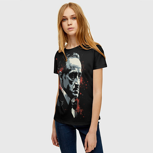 Женская футболка Портрет Дон Вито Корлеоне / 3D-принт – фото 3