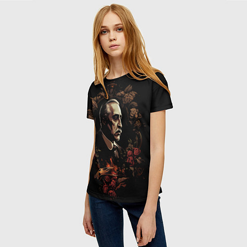 Женская футболка Портрет Дон Вито Корлеоне / 3D-принт – фото 3