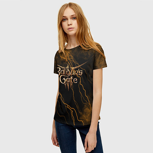Женская футболка Врата Балдура молния / 3D-принт – фото 3