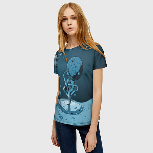 Женская футболка Космический брейк / 3D-принт – фото 3