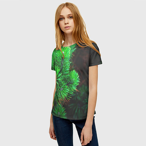Женская футболка Зелёный лес России / 3D-принт – фото 3
