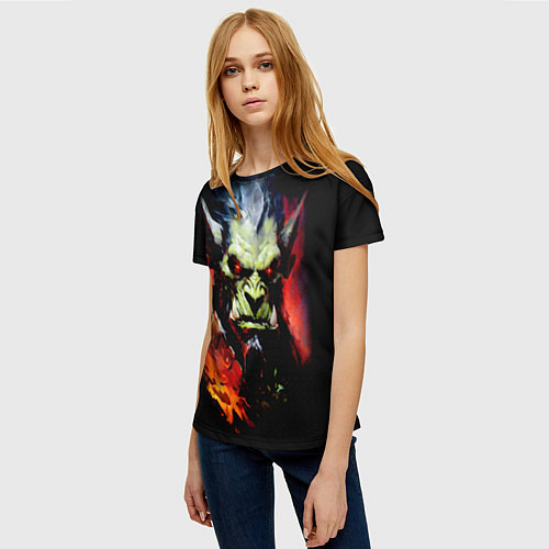 Женская футболка Орк в огне / 3D-принт – фото 3