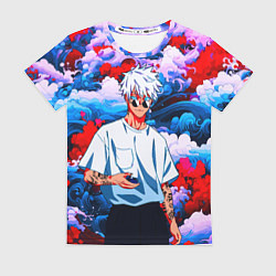 Футболка женская Красавец Сатору Годжо - Магическая битва, цвет: 3D-принт