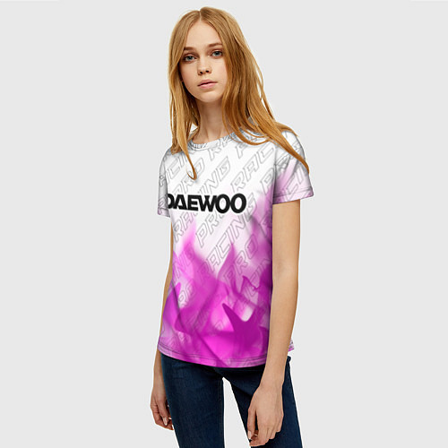 Женская футболка Daewoo pro racing: символ сверху / 3D-принт – фото 3