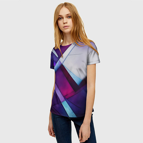 Женская футболка Геометрическая абстракция - нейросеть / 3D-принт – фото 3