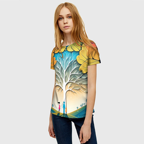 Женская футболка Семейное дерево - нейросеть / 3D-принт – фото 3