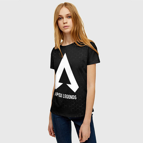 Женская футболка Apex Legends glitch на темном фоне / 3D-принт – фото 3