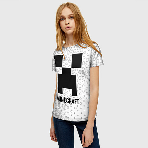 Женская футболка Minecraft glitch на светлом фоне / 3D-принт – фото 3
