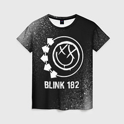 Футболка женская Blink 182 glitch на темном фоне, цвет: 3D-принт