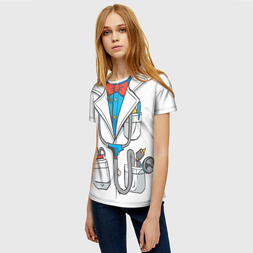 Женская футболка Костюм доктора / 3D-принт – фото 3