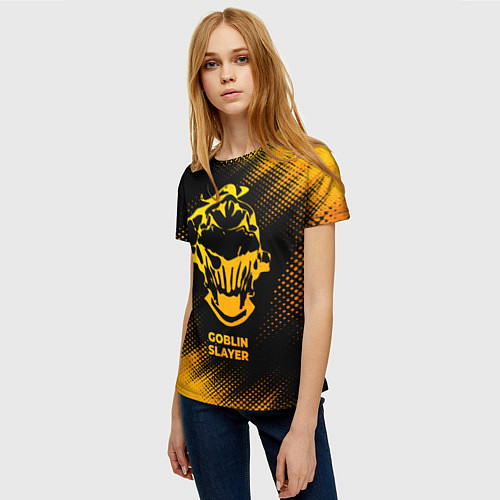 Женская футболка Goblin Slayer - gold gradient / 3D-принт – фото 3