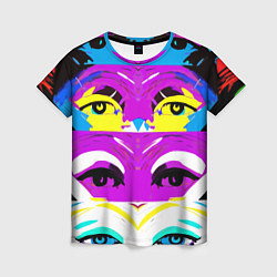 Футболка женская Eyes - pop art - neural network, цвет: 3D-принт