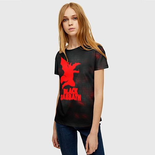 Женская футболка Black Sabbath краски метал / 3D-принт – фото 3