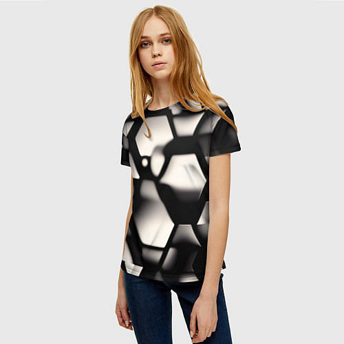Женская футболка Зеркальные блики / 3D-принт – фото 3