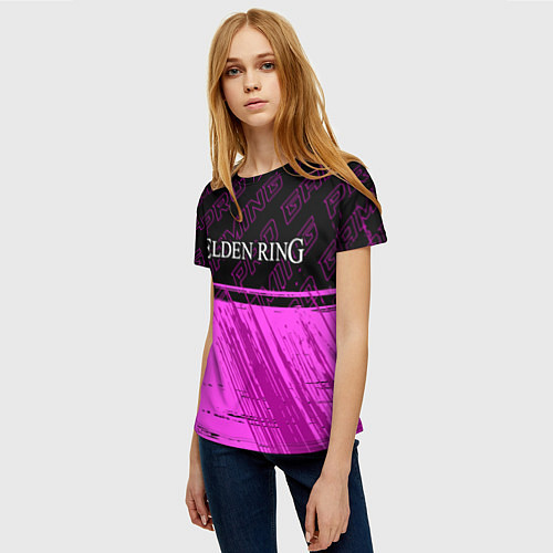 Женская футболка Elden Ring pro gaming: символ сверху / 3D-принт – фото 3
