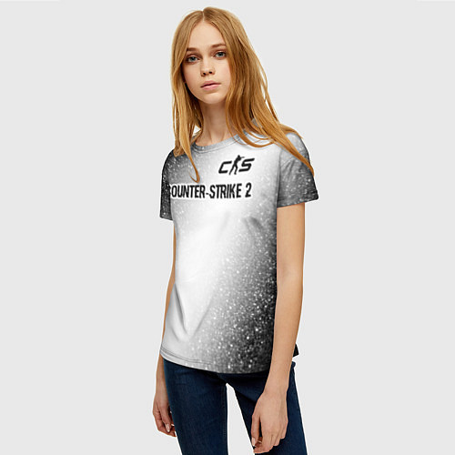 Женская футболка Counter-Strike 2 glitch на светлом фоне: символ св / 3D-принт – фото 3