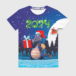 Футболка женская Cиний дракон, цвет: 3D-принт