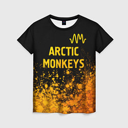 Футболка женская Arctic Monkeys - gold gradient: символ сверху, цвет: 3D-принт