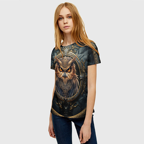 Женская футболка Сова в викинг-стиле / 3D-принт – фото 3