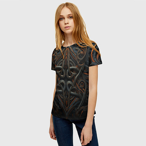 Женская футболка Орнамент в викинг-стиле / 3D-принт – фото 3