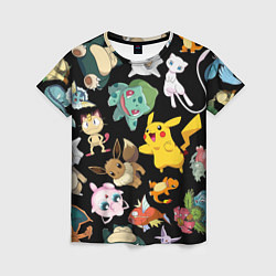 Футболка женская Пикачу и другие покемоны, цвет: 3D-принт