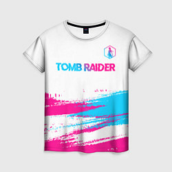 Футболка женская Tomb Raider neon gradient style посередине, цвет: 3D-принт