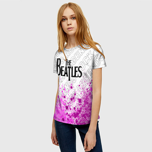 Женская футболка The Beatles rock legends посередине / 3D-принт – фото 3