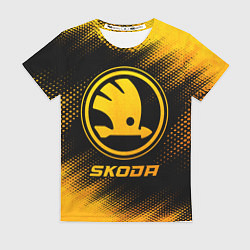 Футболка женская Skoda - gold gradient, цвет: 3D-принт