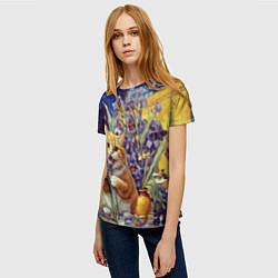 Футболка женская Толстый рыжий кот Ван Гога, цвет: 3D-принт — фото 2