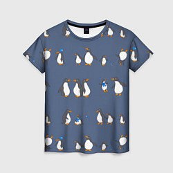 Футболка женская Забавное семейство пингвинов, цвет: 3D-принт
