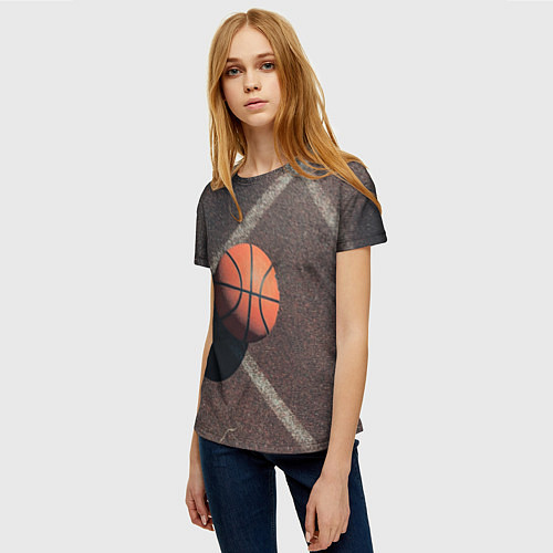 Женская футболка Мяч баскетбольный / 3D-принт – фото 3