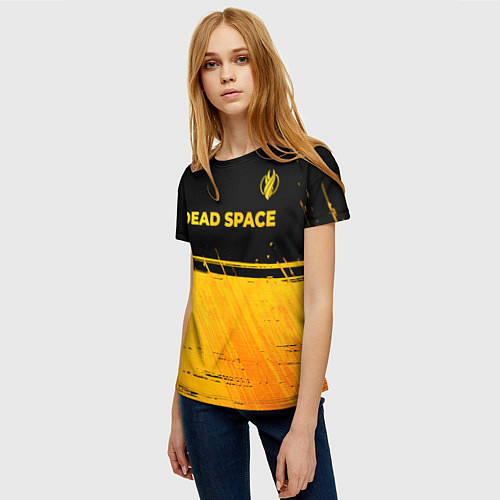 Женская футболка Dead Space - gold gradient посередине / 3D-принт – фото 3
