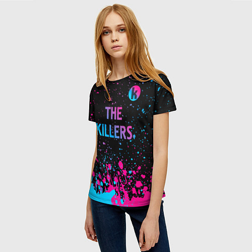 Женская футболка The Killers - neon gradient посередине / 3D-принт – фото 3