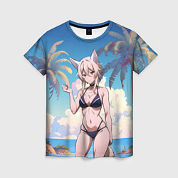 Футболка женская Дзета в купальнике, цвет: 3D-принт