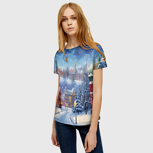 Женская футболка New year city / 3D-принт – фото 3