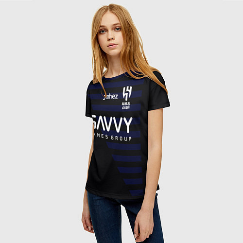 Женская футболка Неймар форма Аль-Хиляль 23-24 третья / 3D-принт – фото 3