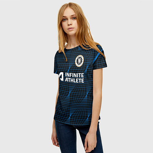 Женская футболка Михаил Мудрик форма Челси 23-24 гостевая / 3D-принт – фото 3
